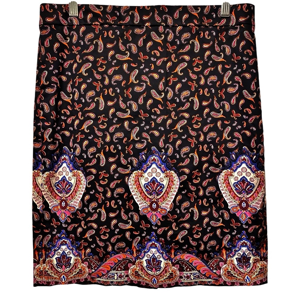 J CREW ☆ "The Pencil Skirt" ☆ Knee Length Career Skirt ☆ Paisley Print